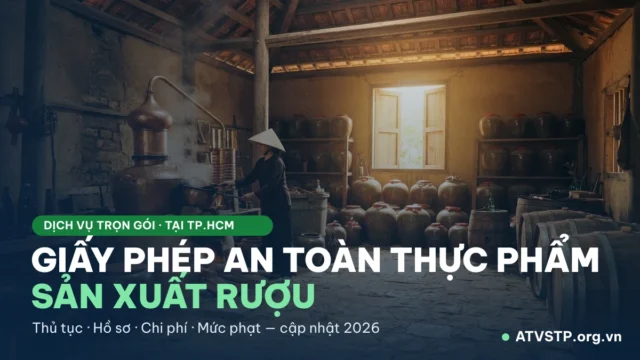 Giấy phép an toàn thực phẩm sản xuất rượu: thủ tục, chi phí 2026