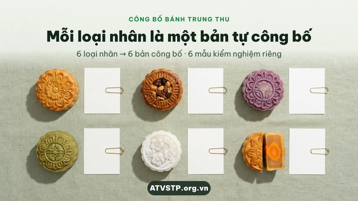 Mỗi loại nhân bánh trung thu là một bản tự công bố sản phẩm riêng