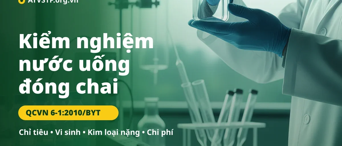 Kiểm nghiệm nước uống đóng chai 2026: chỉ tiêu, chi phí, quy trình (QCVN 6-1:2010)