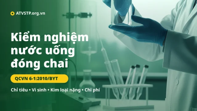 Kiểm nghiệm nước uống đóng chai 2026: chỉ tiêu, chi phí, quy trình (QCVN 6-1:2010)