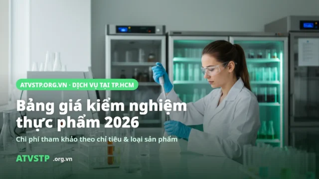 Bảng giá kiểm nghiệm thực phẩm mới nhất 2026 (giá tham khảo)