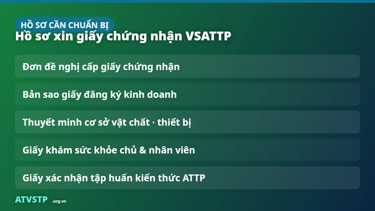 Hồ sơ xin giấy chứng nhận vệ sinh an toàn thực phẩm gồm những gì