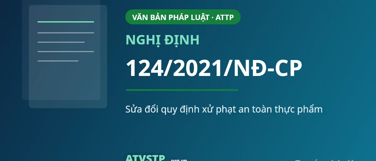 Nghị định 124/2021/NĐ-CP sửa đổi quy định xử phạt an toàn thực phẩm