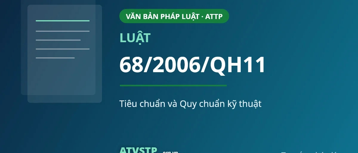 Luật Tiêu chuẩn và Quy chuẩn kỹ thuật số 68/2006/QH11