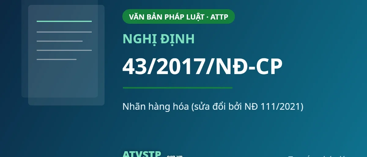 Nghị định 43/2017/NĐ-CP về nhãn hàng hóa (sửa đổi bởi NĐ 111/2021)