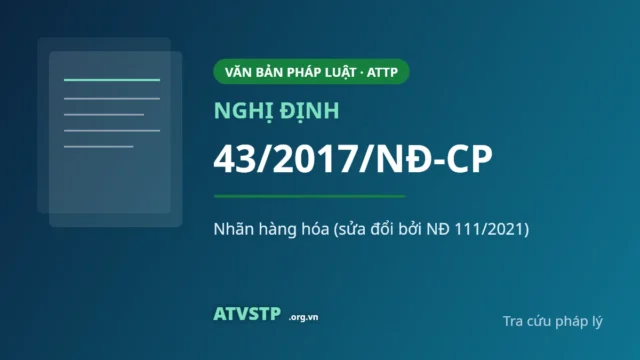 Nghị định 43/2017/NĐ-CP về nhãn hàng hóa (sửa đổi bởi NĐ 111/2021)