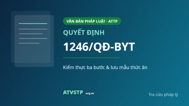 Quyết định 1246/QĐ-BYT: kiểm thực ba bước và lưu mẫu thức ăn