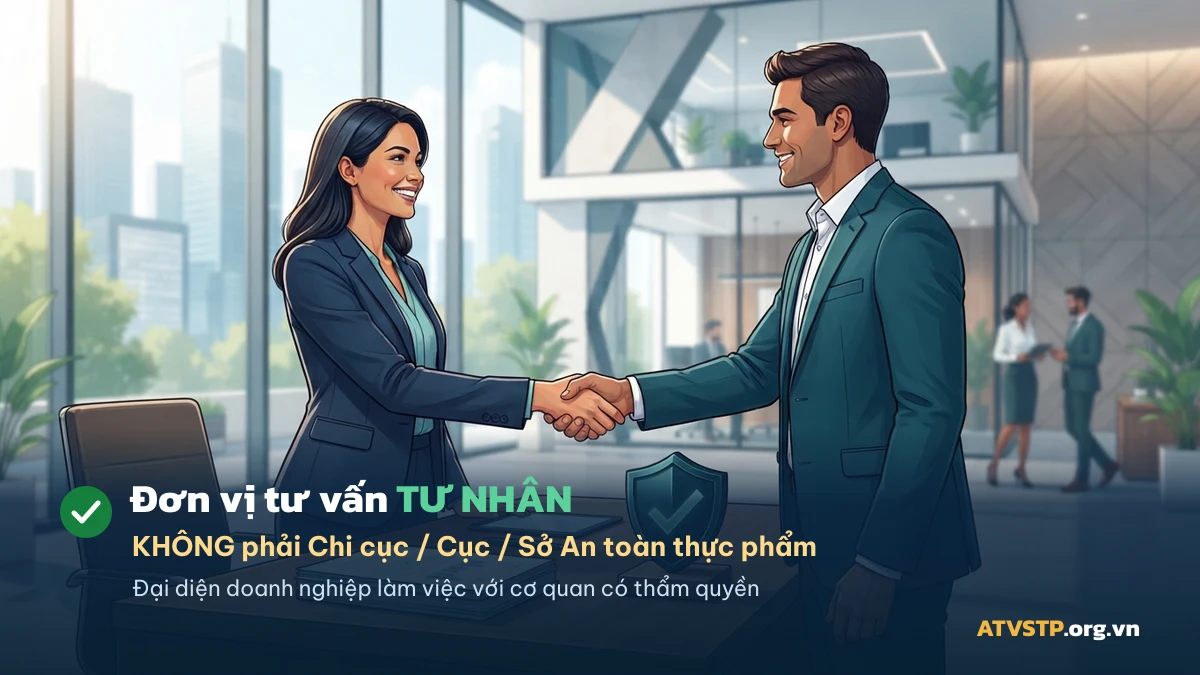 ATVSTP.org.vn là đơn vị dịch vụ tư nhân, không phải Chi cục hay Sở An toàn thực phẩm