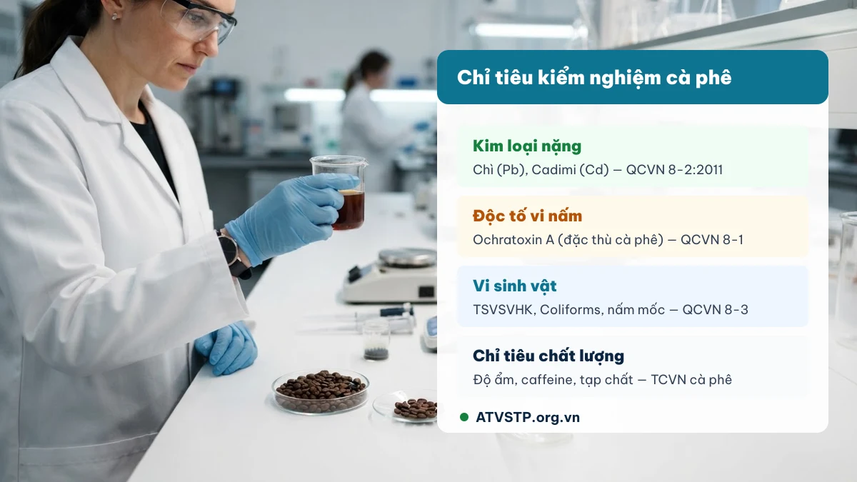 Chỉ tiêu kiểm nghiệm cà phê Chỉ tiêu kiểm nghiệm cà phê để tự công bố sản phẩm theo QCVN