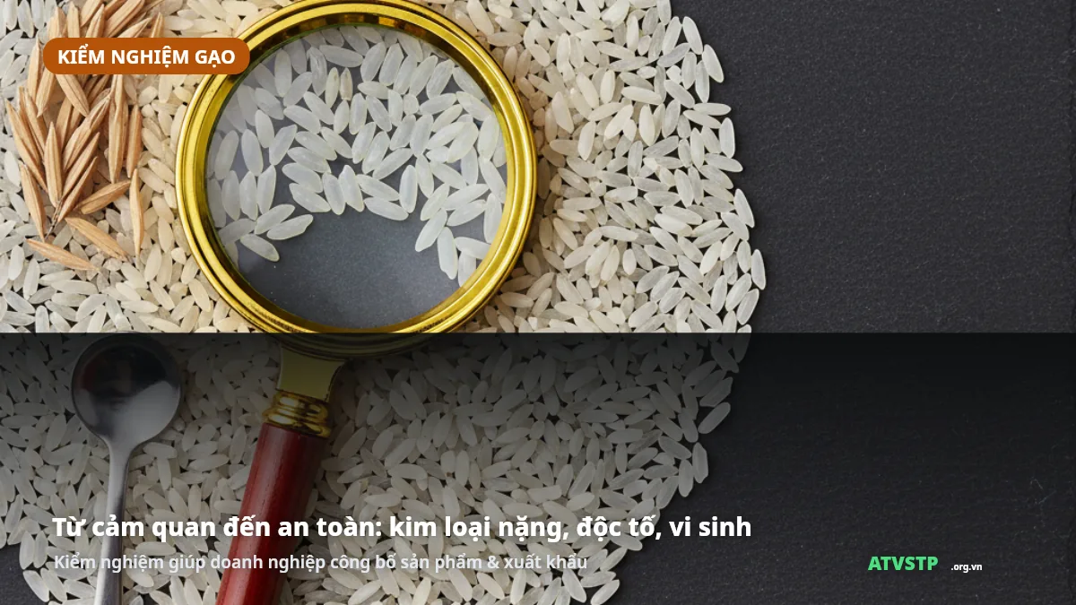 Kiểm nghiệm gạo từ cảm quan đến chỉ tiêu an toàn: kim loại nặng, độc tố, vi sinh