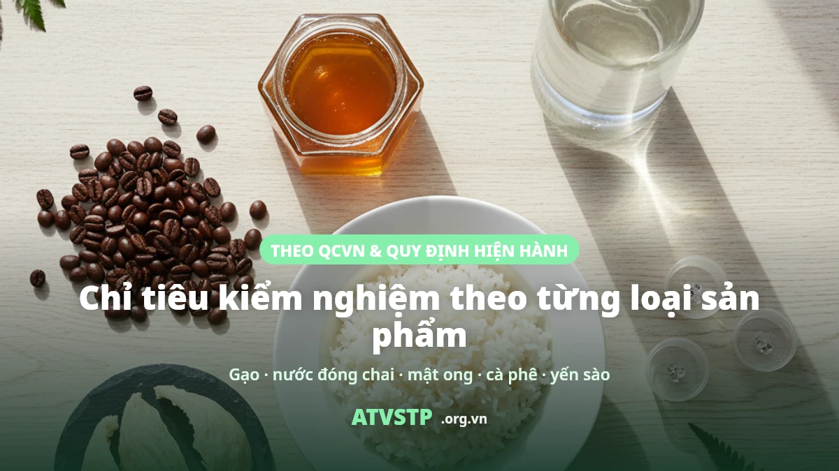 Chỉ tiêu kiểm nghiệm thực phẩm theo từng loại sản phẩm theo QCVN