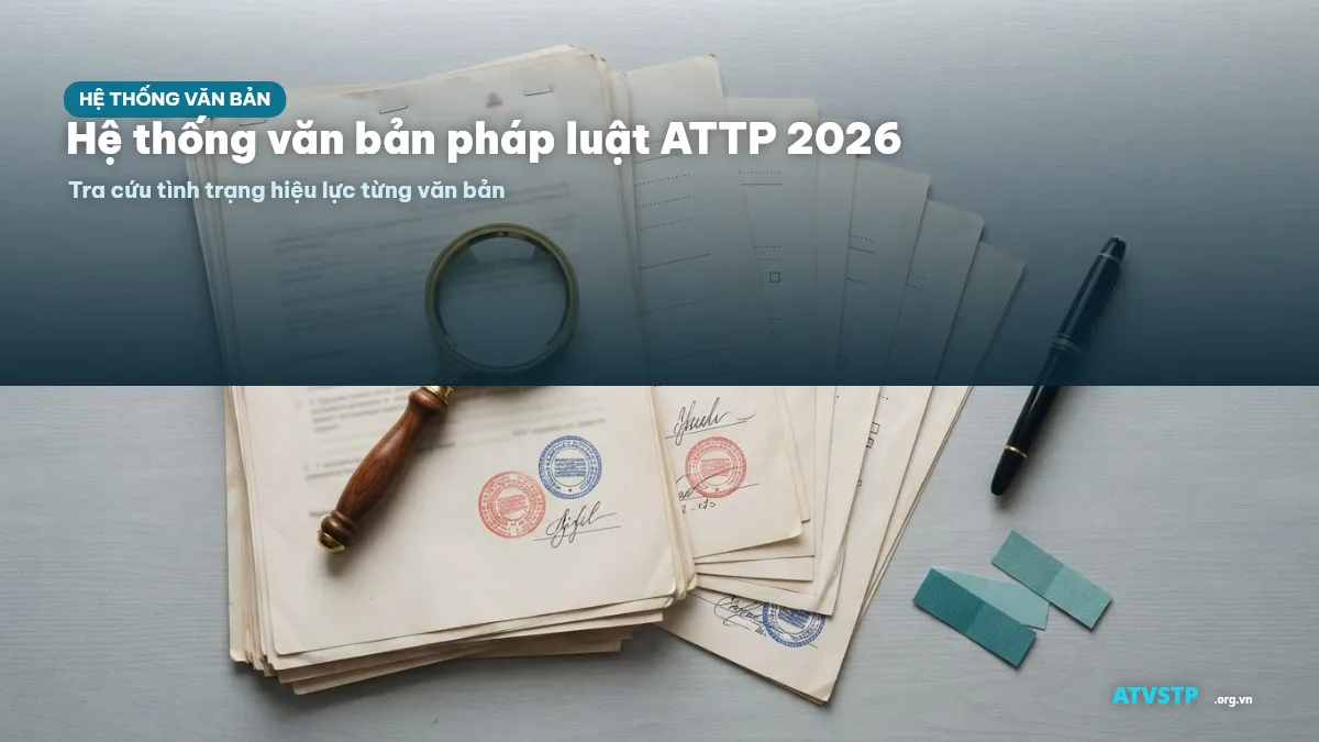 Hệ thống văn bản pháp luật an toàn thực phẩm 2026 - tra cứu tình trạng hiệu lực từng văn bản