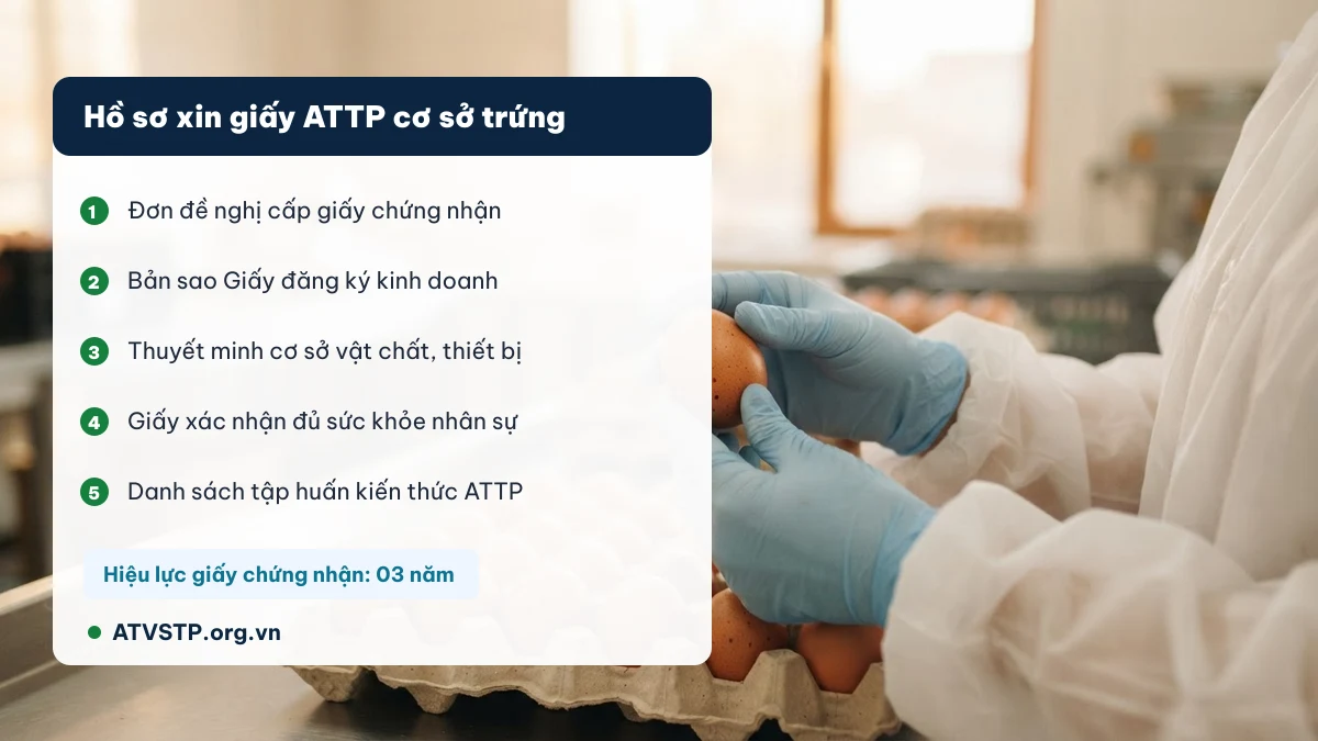 Hồ sơ xin giấy chứng nhận an toàn thực phẩm cho cơ sở kinh doanh trứng