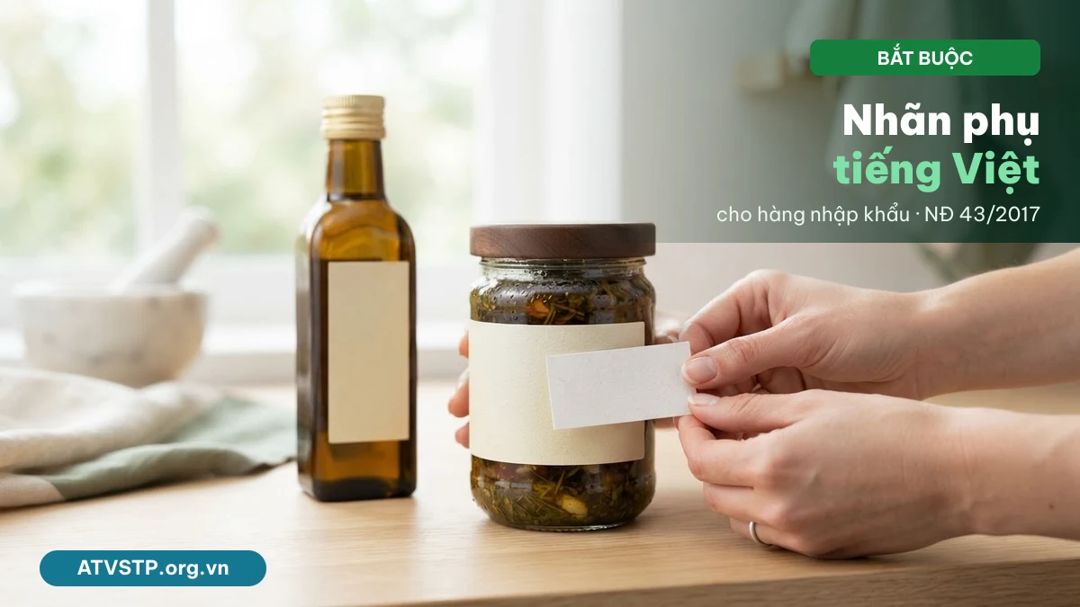 Dán nhãn phụ tiếng Việt cho thực phẩm nhập khẩu theo Nghị định 43/2017