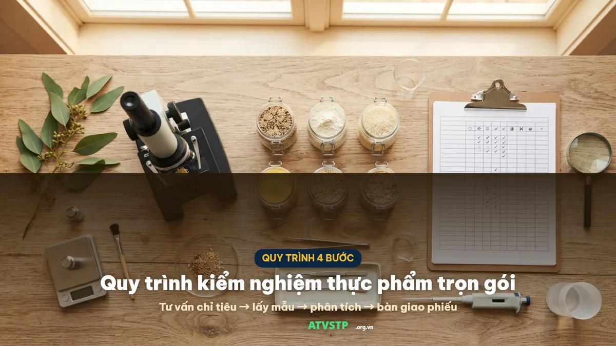 Quy trình dịch vụ kiểm nghiệm thực phẩm trọn gói 4 bước tại TP.HCM