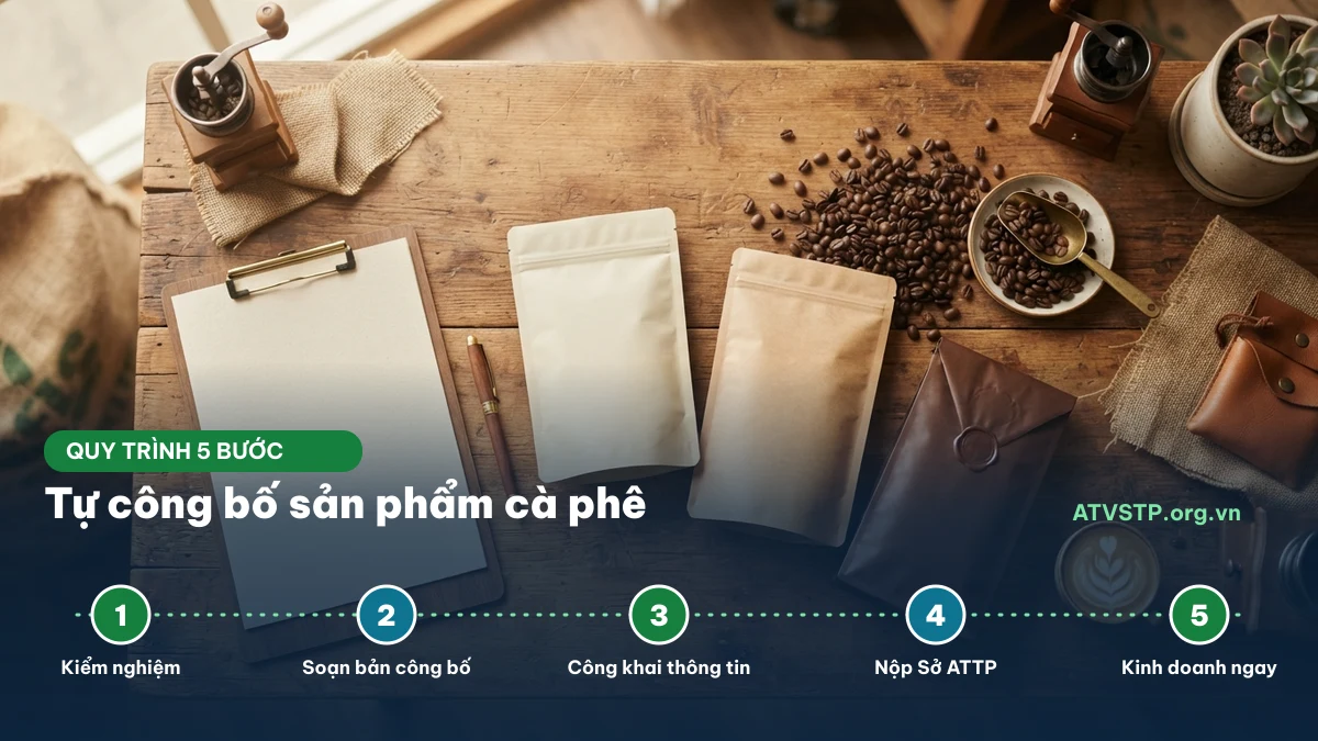 Quy trình tự công bố sản phẩm cà phê Quy trình 5 bước tự công bố sản phẩm cà phê