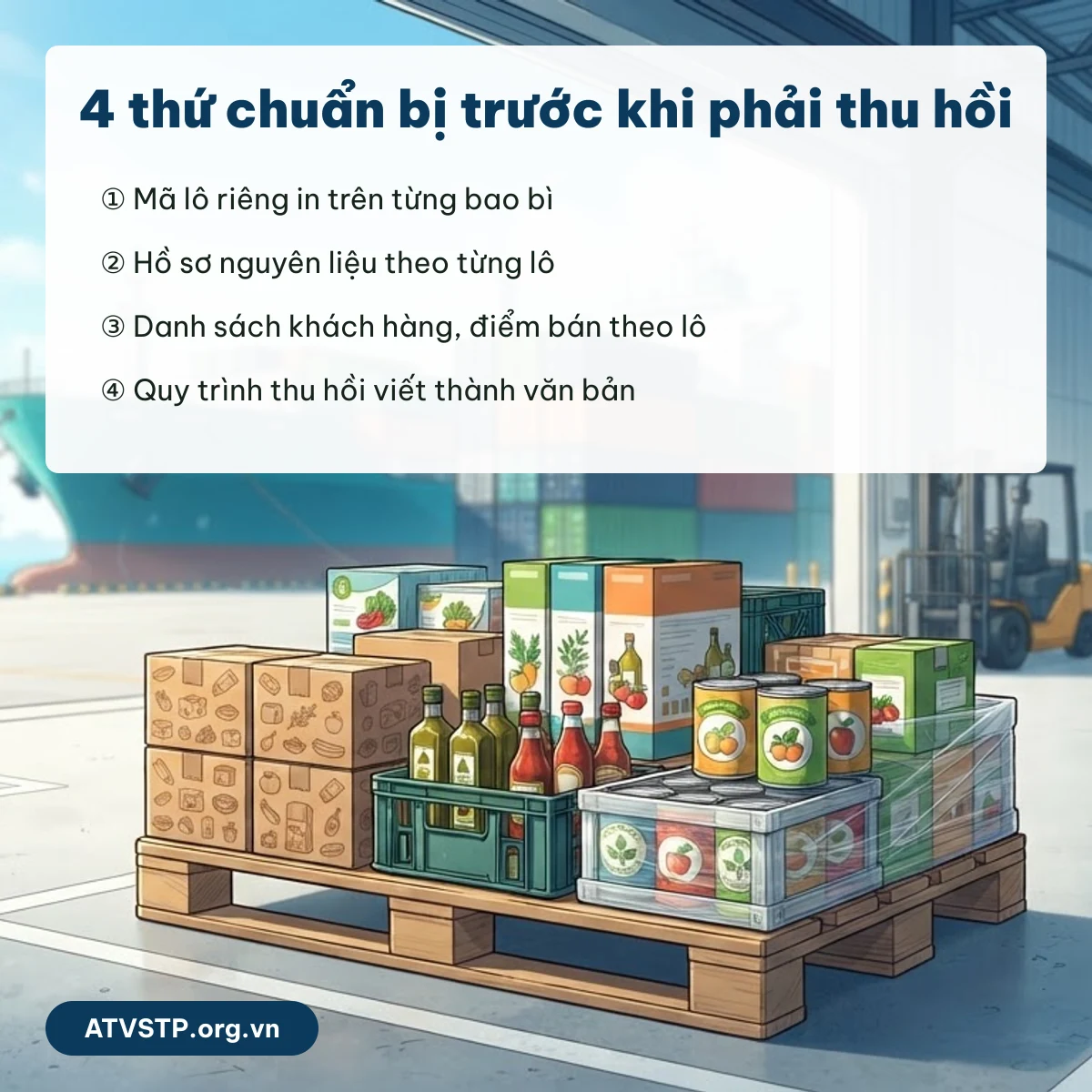 Thu hồi sản phẩm thực phẩm theo Luật Chất lượng sản phẩm, hàng hóa: mã lô, hồ sơ nguyên liệu, danh sách điểm bán, quy trình
